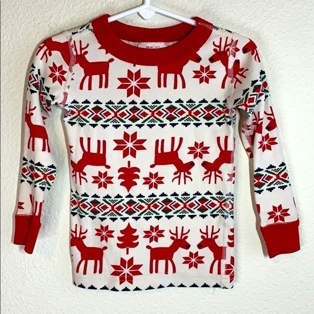 HANNA ANDERSSON 90cm Unisex X-Mas Pj Top Organic Kids Size 3